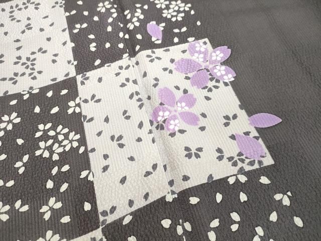 平和屋着物○訪問着 市松舞桜文 正絹 逸品 DAAR4419tw - メルカリ