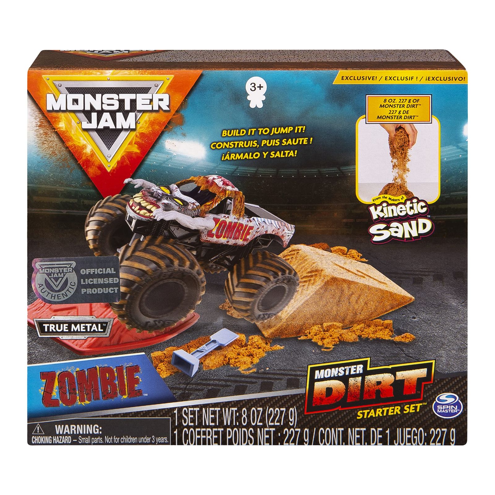Monster Jam ゾンビモンスターダートスターターセット 8オンスのモンスターダートと公式1:64スケールダイキャストトラック [ゾンビモンスター]