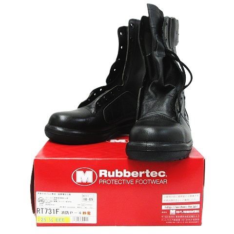 Rubbertec RT731F 消防用安全靴 26 ½ EEE ミドリ安全 消防仕様 踏み抜き防止 静電安全靴 RT731F 消防P-4