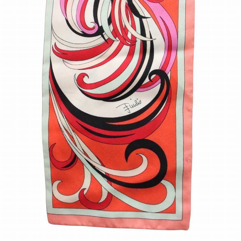 エミリオプッチ EMILIO PUCCI スキニースカーフ ストール 絹