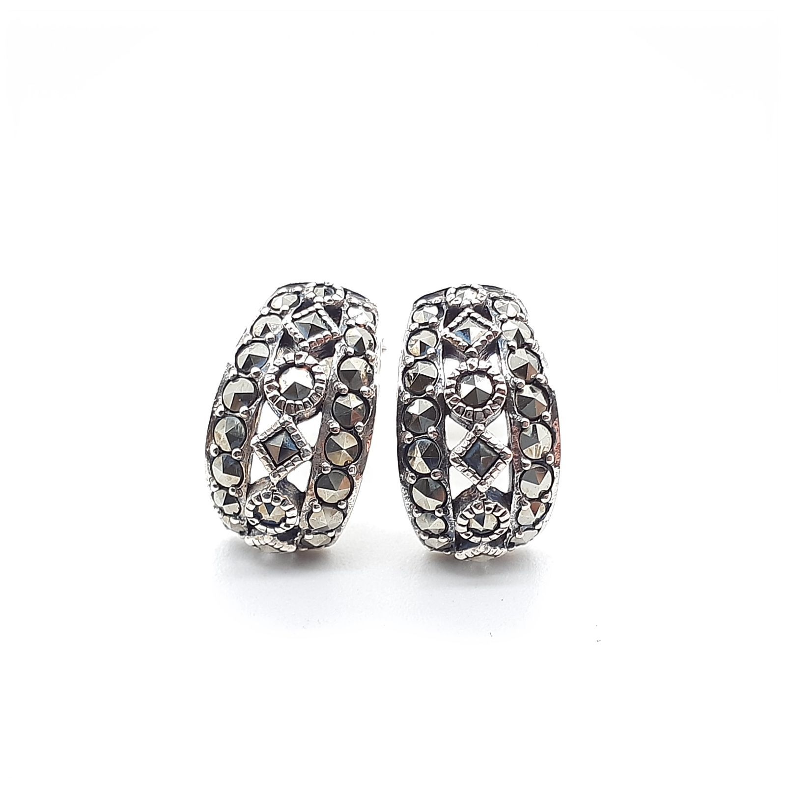 碌山 ロクザン ROKUZAN ピアス SILVER 925 シルバー マーカサイト 