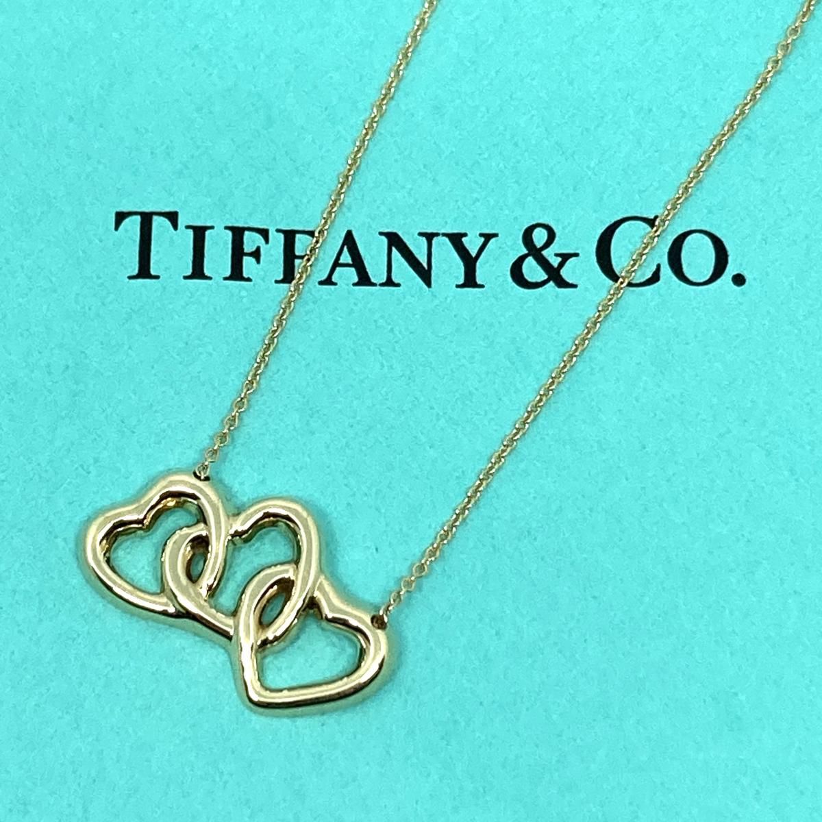 中古】 Tiffany&Co. （ティファニー） ﾄﾘﾌﾟﾙﾊｰﾄ ﾈｯｸﾚｽ 750YG ブランド 