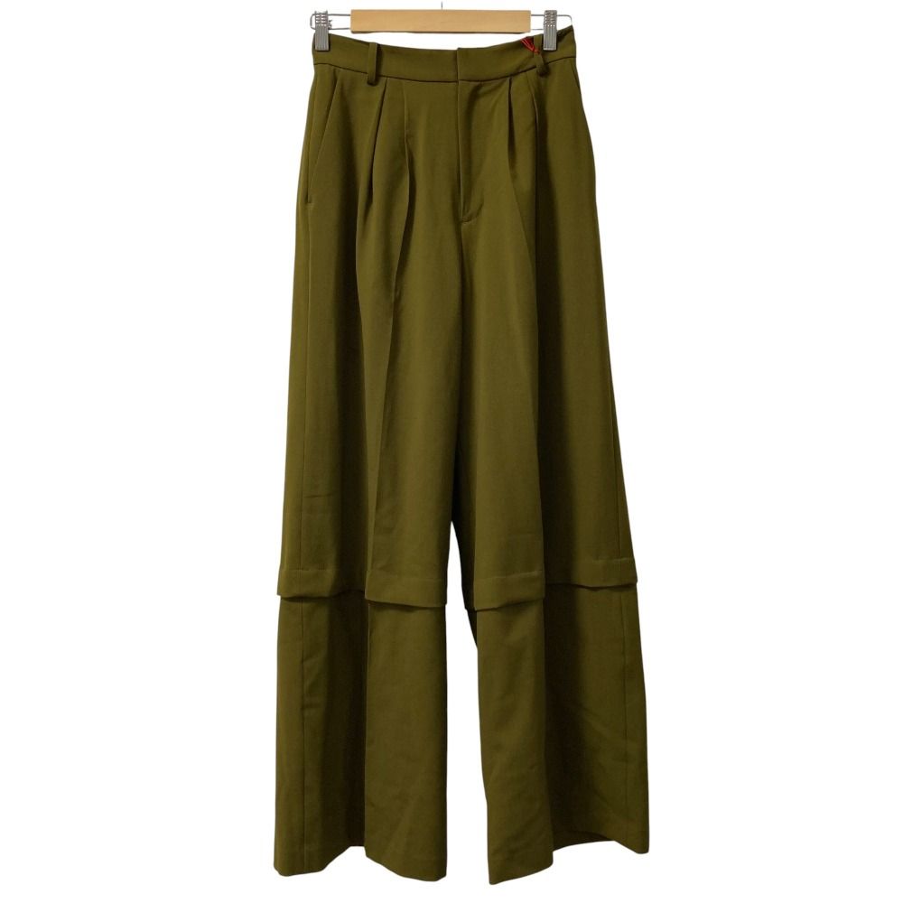 ♥ MAISON SPECIAL メゾンスペシャル ツータック 2WAY ワイドパンツ ショートパンツ サイズ38 グリーン レディース 古着