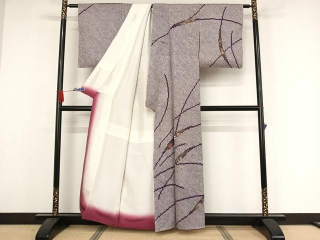 平和屋着物○訪問着 総絞り 芝花文 金彩 正絹 逸品 未使用