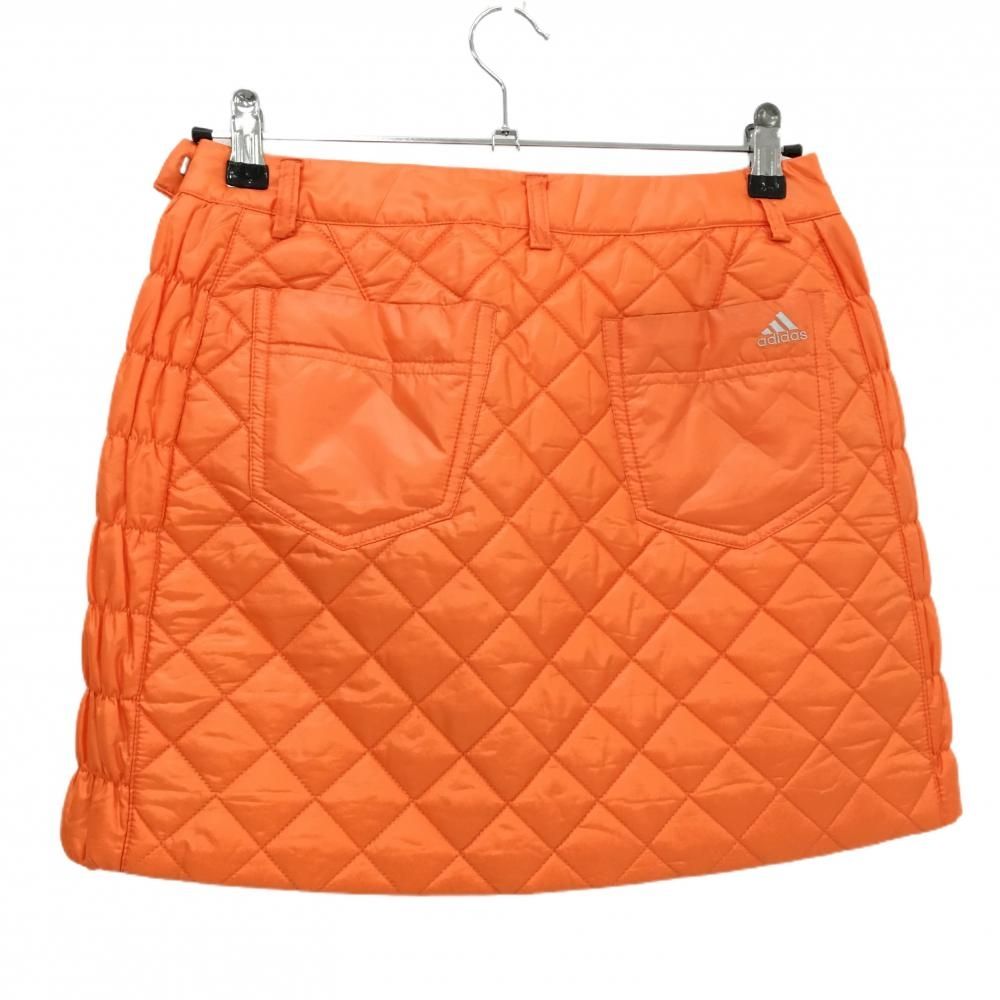 美品】アディダス 中綿スカート オレンジ キルティング インナーパンツ