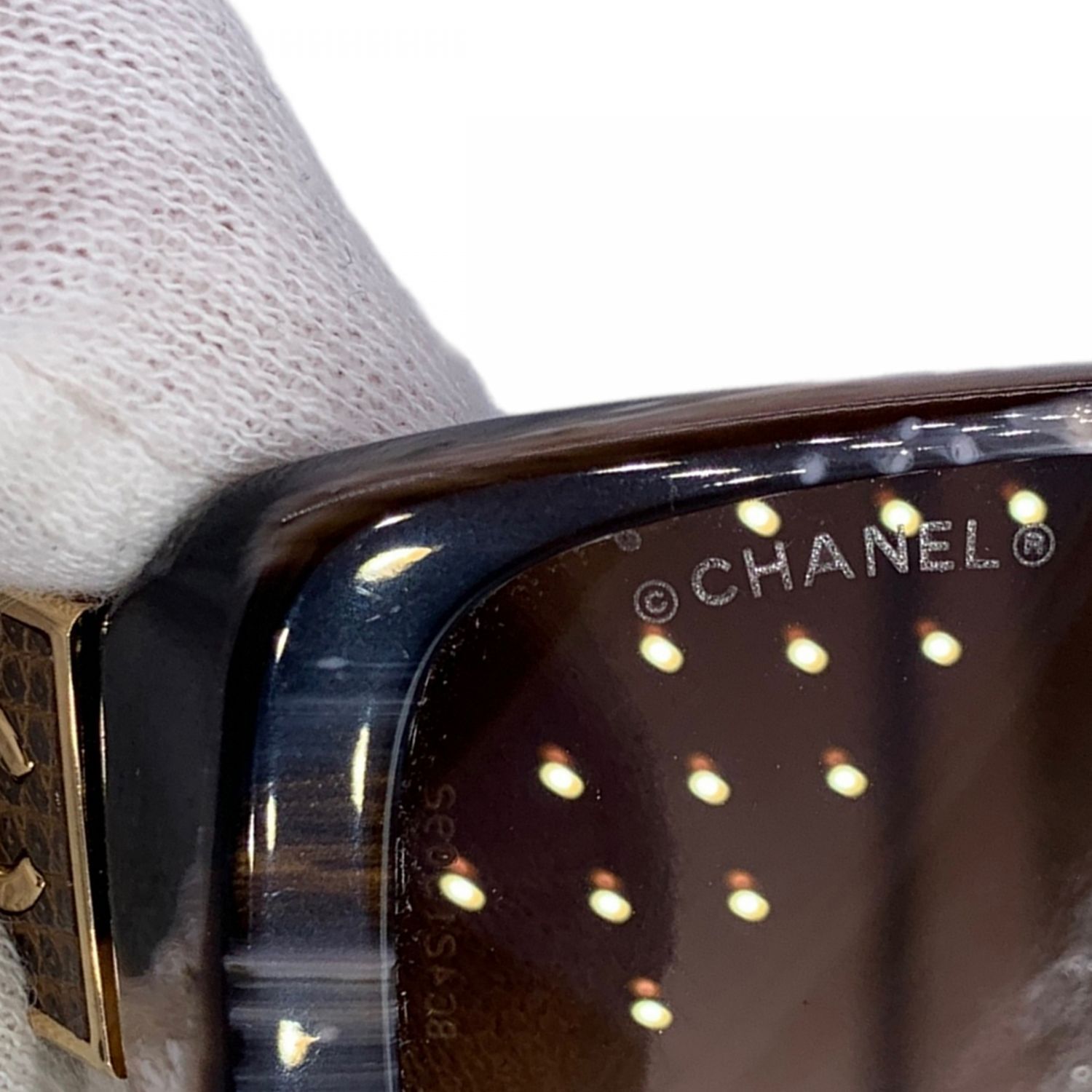 CHANEL サングラス 5115-Q ブラウン ゴールド ココマーク パイソン