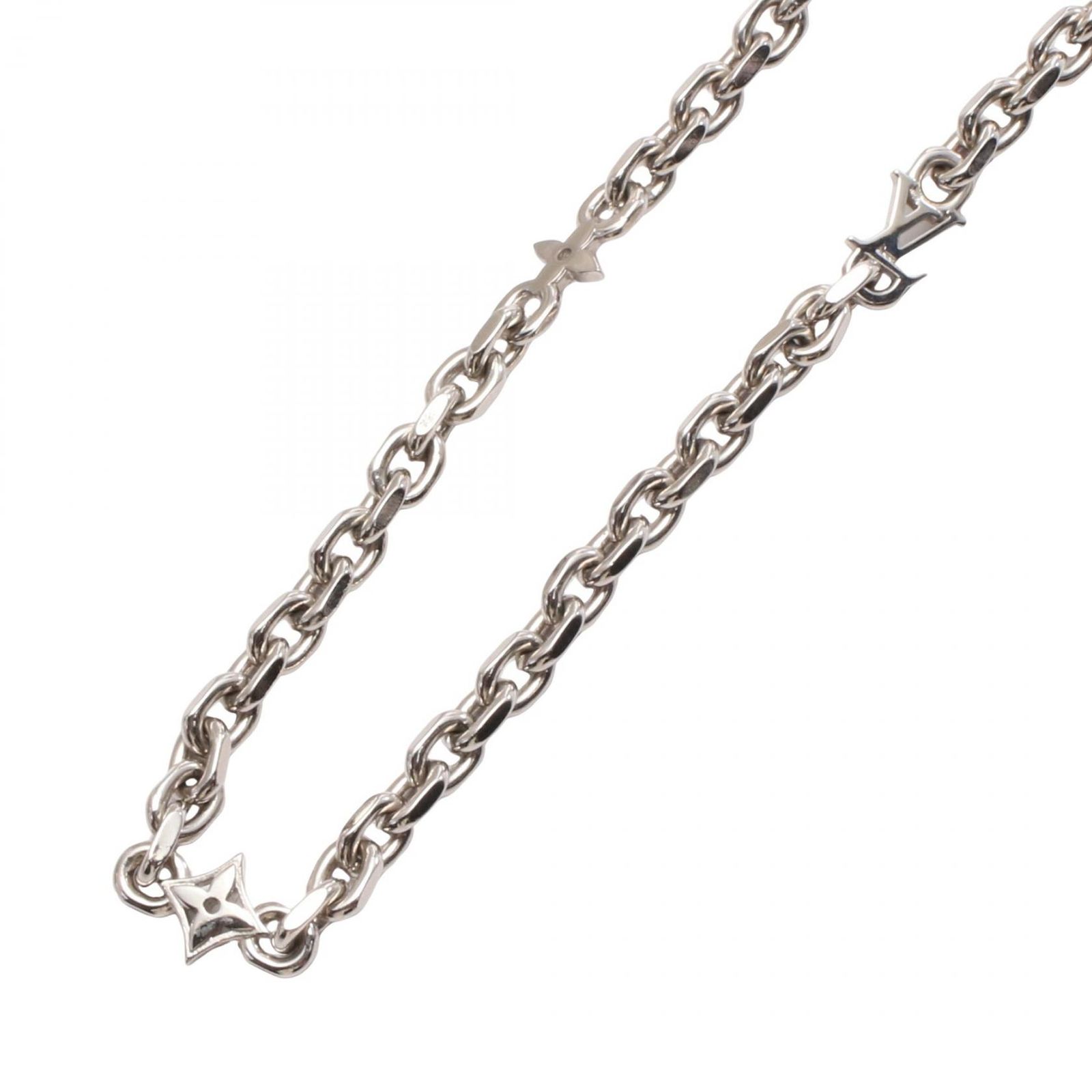 ルイ ヴィトン LOUIS VUITTON ネックレス LVケーブル M02223 ステンレススチール ネックレス メンズ Used A