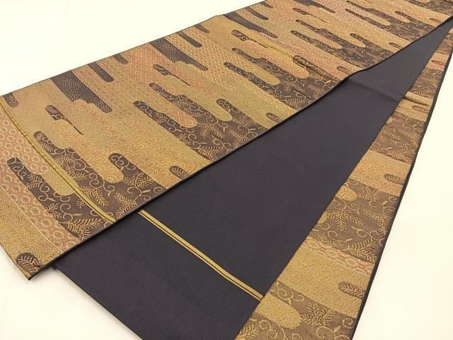 平和屋着物◎紫綬褒章 巨匠『岩田専太郎』 全通柄 本袋帯 絵霞