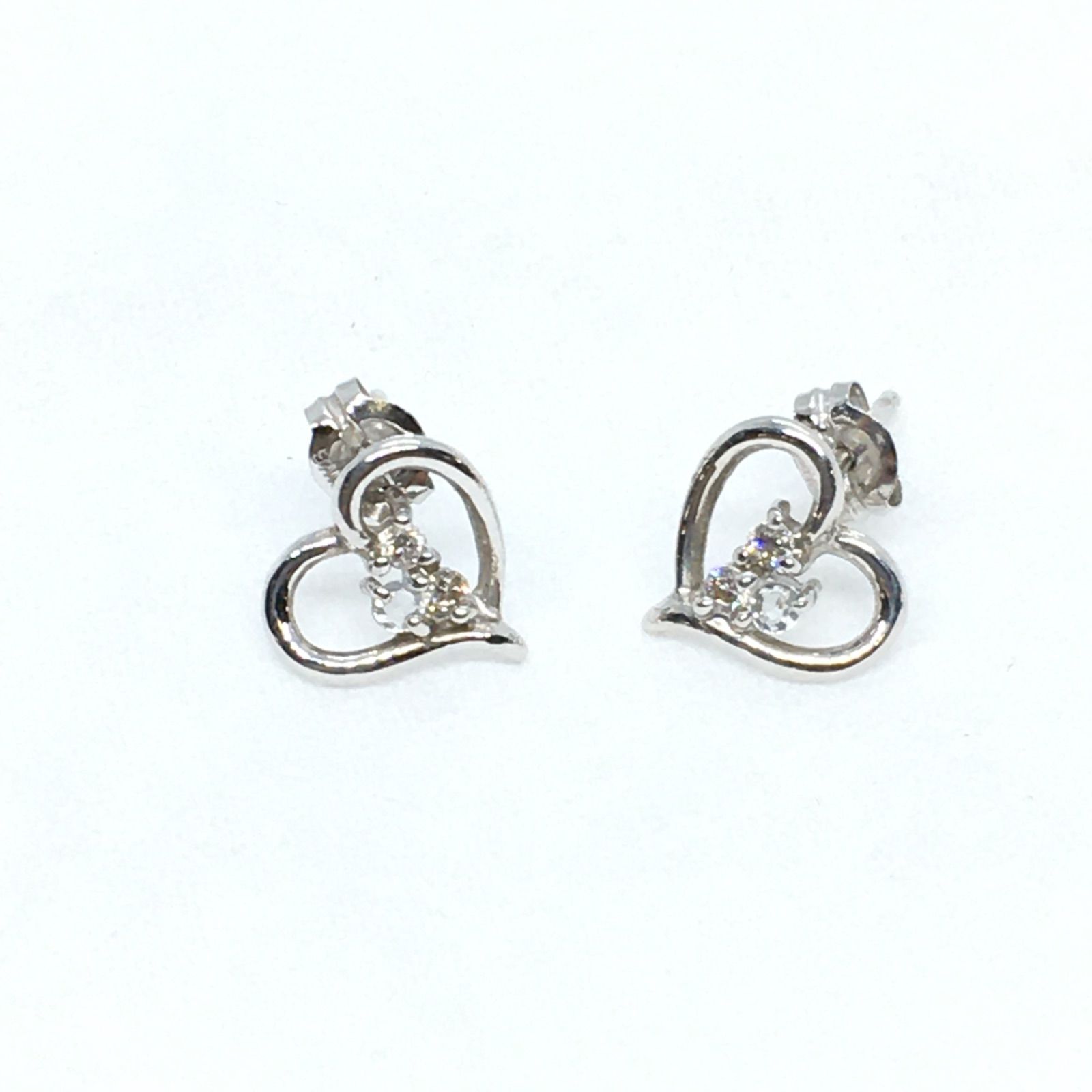 美品】BLOOM ブルーム ホワイトゴールドK5 アクアマリンピアス K10WG 
