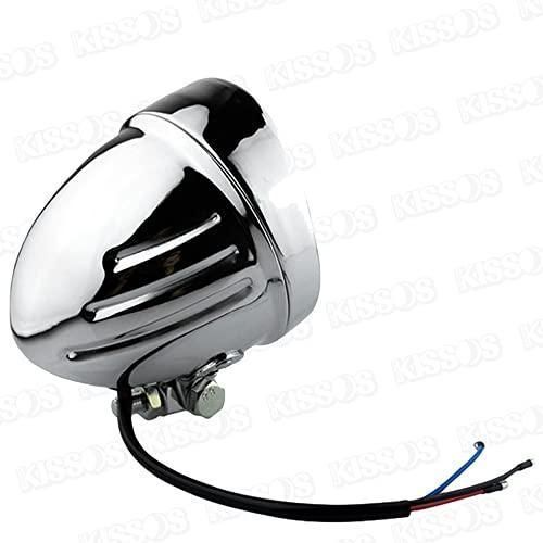 バイク オートバイ ベーツライト ヘッドライト バイザー付き 4.5インチ 汎用 (シルバー/ホワイトレンズ)