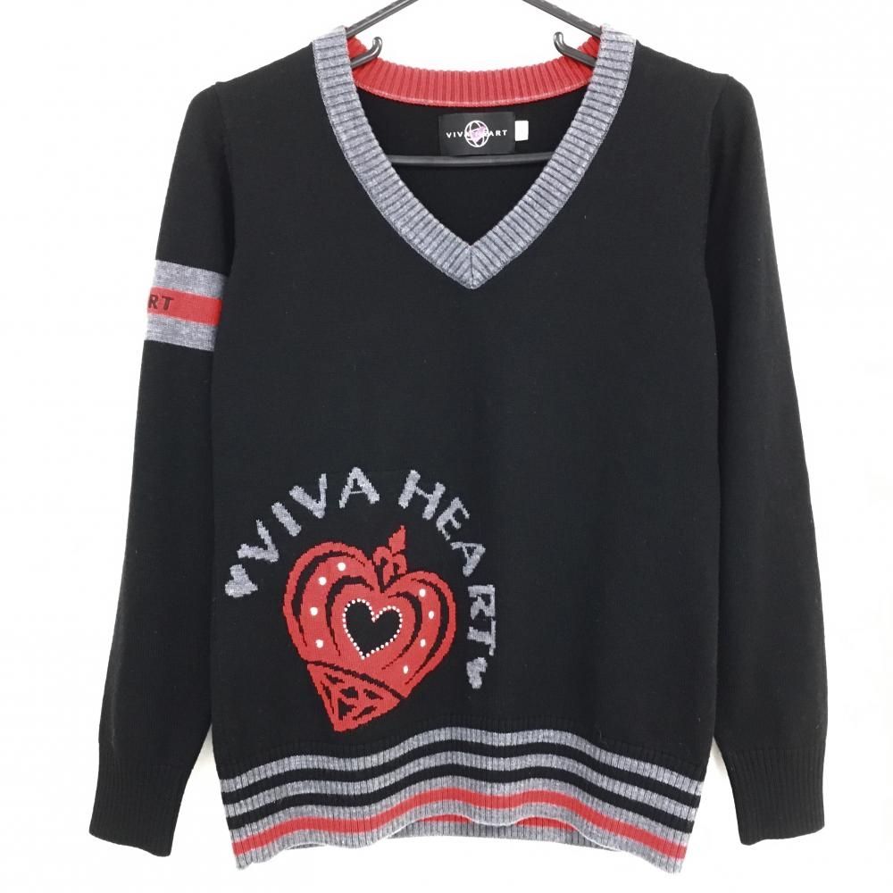 新品】ビバハート ニットベスト ピンク×白 ロゴ総柄 Vネック