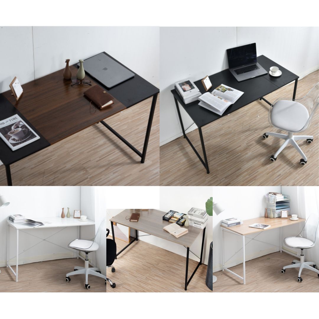 ブラック＆ラスティック2個セット 木製パソコンデスク シンプル 極簡易