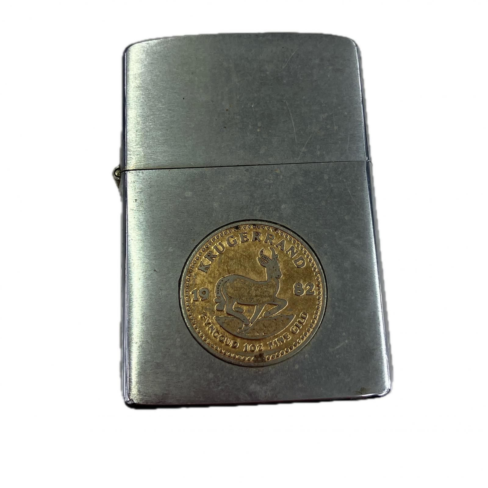 170590 現状品 ZIPPO ジッポ ヴィンテージ KRUGERRAND 鹿 コイン 1982年製 シルバー ゴールド