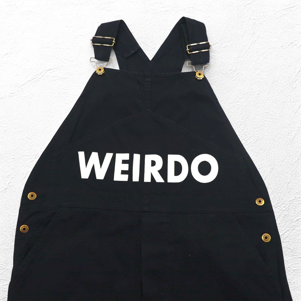 WEIRDO オーバーオール M ブラック WOLF BAIT-OVERALL コットン GROWN