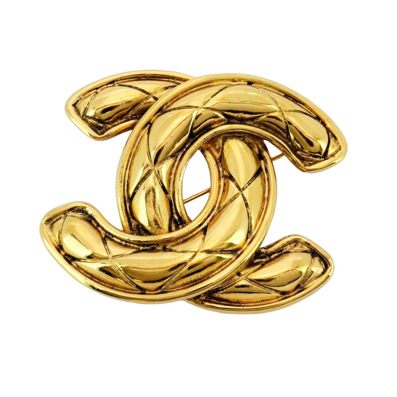 シャネル ゴールドプレート ココマーク マトラッセ ブローチ シャネル(Chanel) シャネル ブローチ ココマーク マトラッセ GP