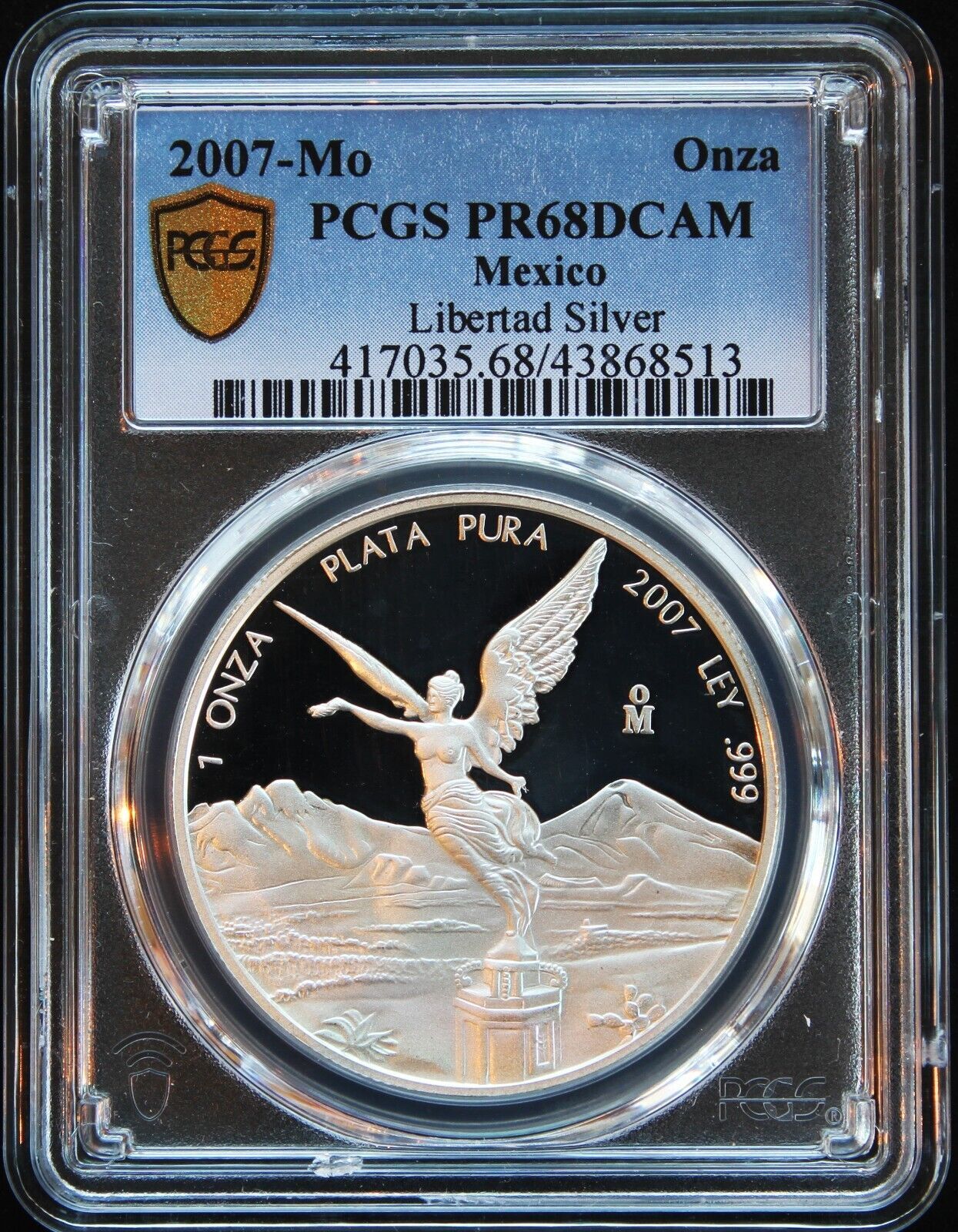 Mexico 1 oz Silver Libertad 2007 PCGS PR68 DCAM KM 639
