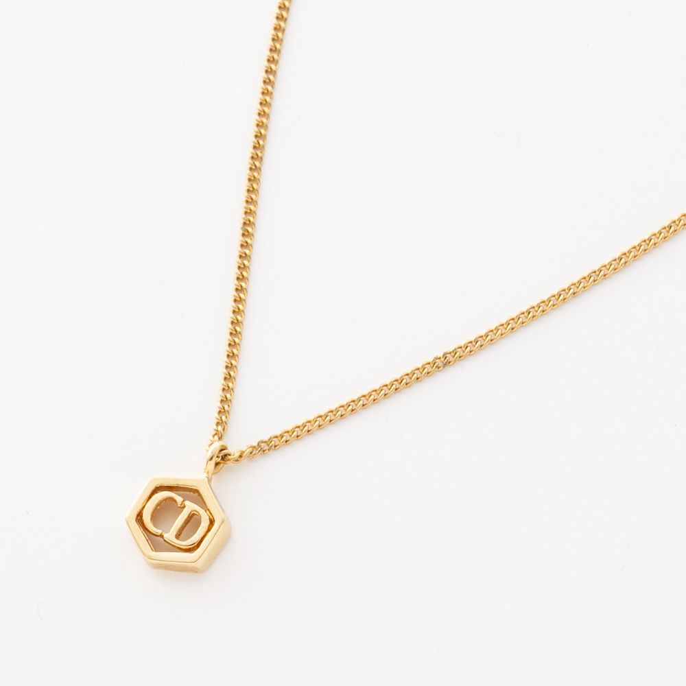 美品　Dior CDロゴ ネックレス ゴールド　チェーン ヘキサゴン　六角形 Christian Dior - 【極美品】Dior ディオール ネックレス