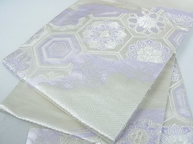 新入荷！！美品 正絹 リサイクル 礼装用袋帯 銀糸 六通織 正倉院