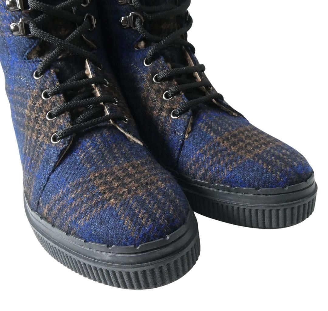 新品同様 TOD'S トッズ サイズ5 約24㎝ グレンチェック柄 ボア