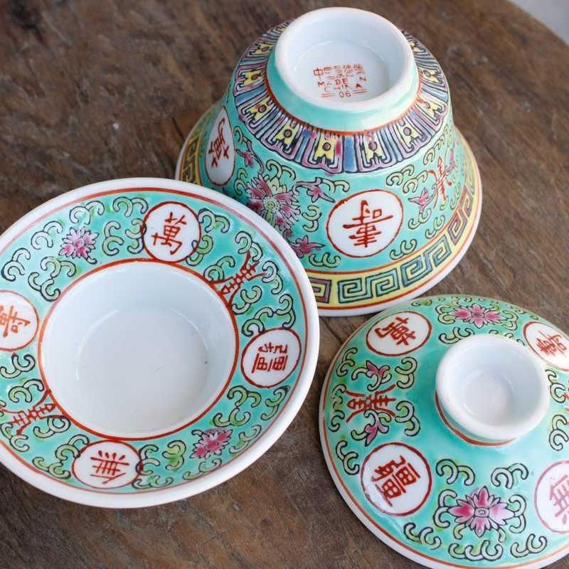 中国茶器 景徳鎮 九龍馬蹄三才蓋碗 茶杯 中国 景徳鎮 茶器」の