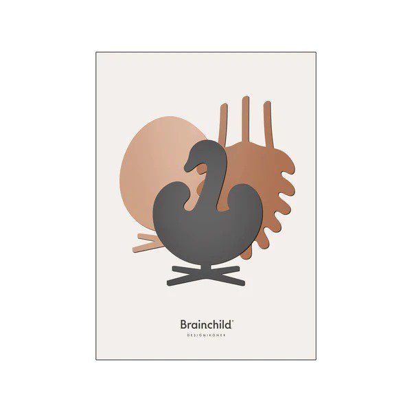  BRAINCHILD | EGG, PINE CONE, SWAN (light grey) | 50x70cm アートプリント/アートポスター 北欧 デンマーク その他