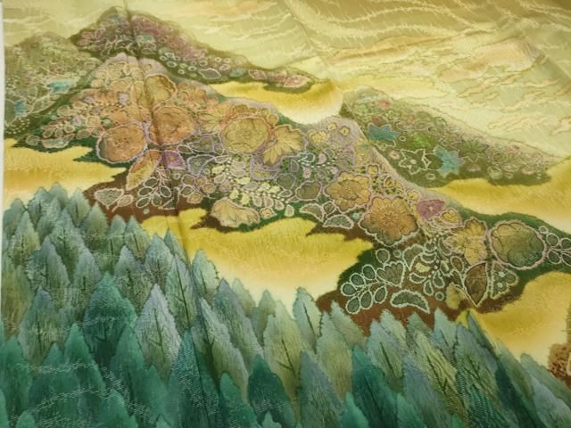 平和屋本店□極上 吉乃一廉 幻の辻が花 訪問着 ロング丈 暈し染め 銀