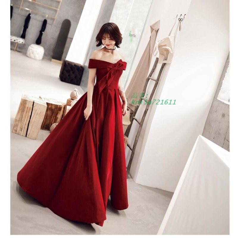 ウエディングドレス パーティードレス オフショルダー ロングドレス 結婚式ドレス カラードレス 二次会 お呼ばれ 30代40代 謝恩会 成人式 食事会 披露宴卒業式 kni5a721611