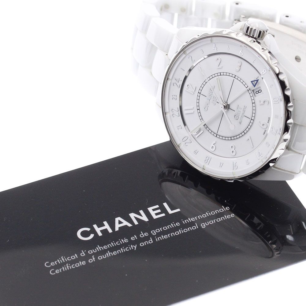 シャネル CHANEL H3103 J12 38mm GMT 自動巻き メンズ良品保証書付き  