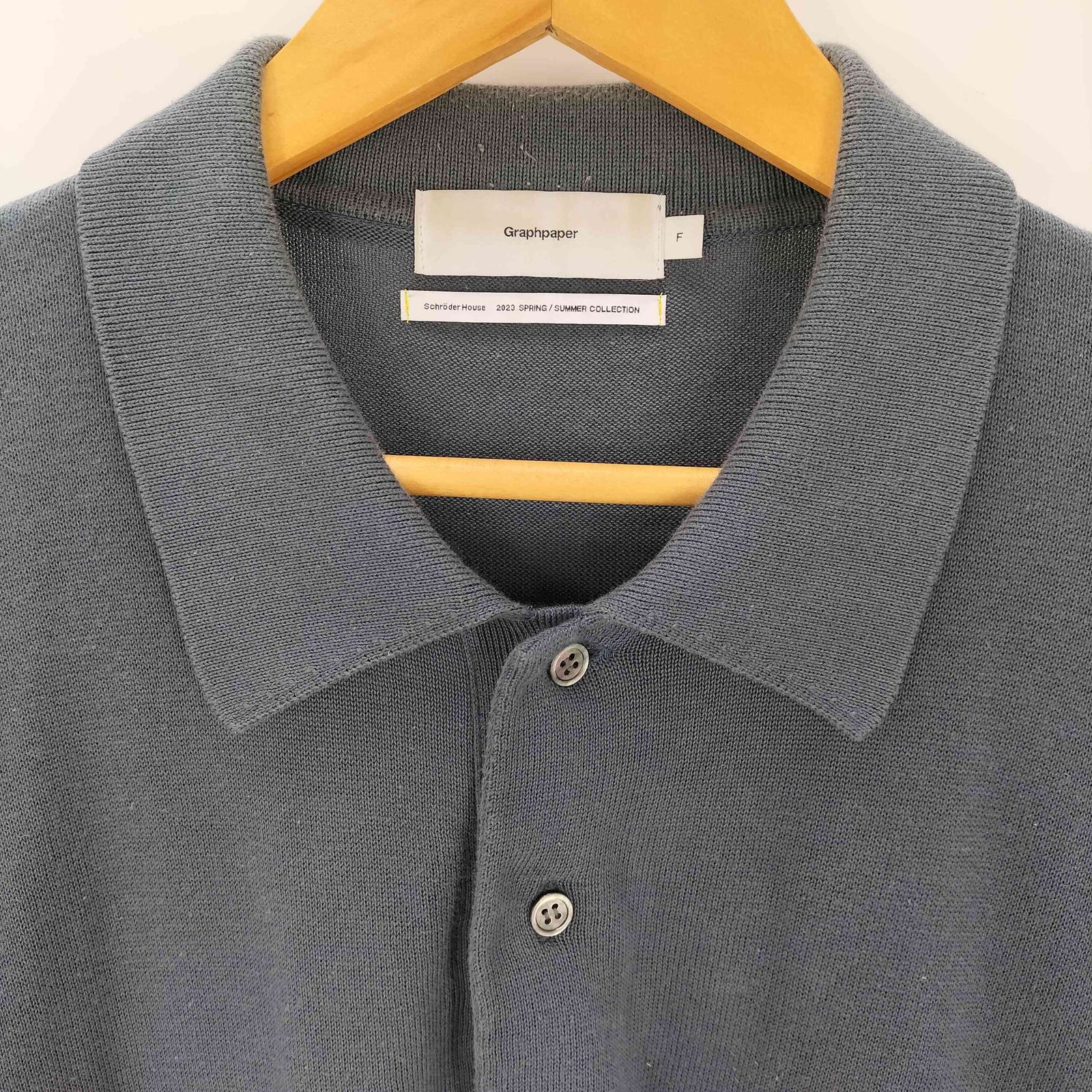 トップス [BASIC] Suvin Oversized L/S Polo Graphpaper - グラフペーパー / SUVIN OVERSIZED L/S POLO