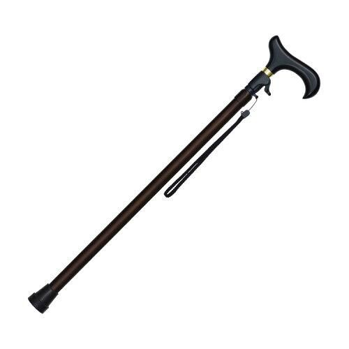 新品・2営業日で発送】島製作所 無段階伸縮ステッキ ブラウン 077409