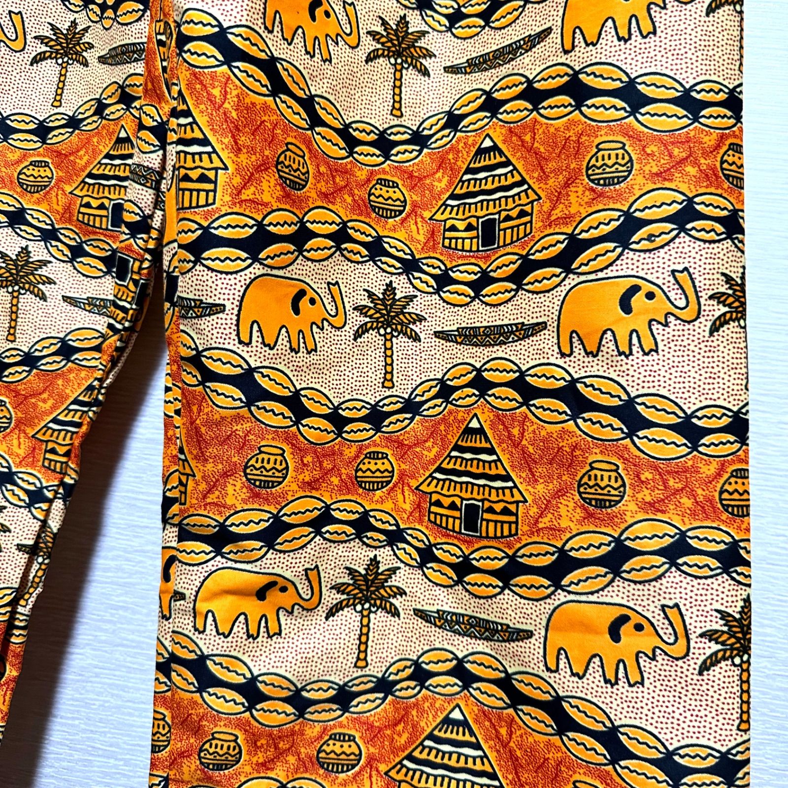 ユニセックス アフリカンプリント ワイド パンツ African print