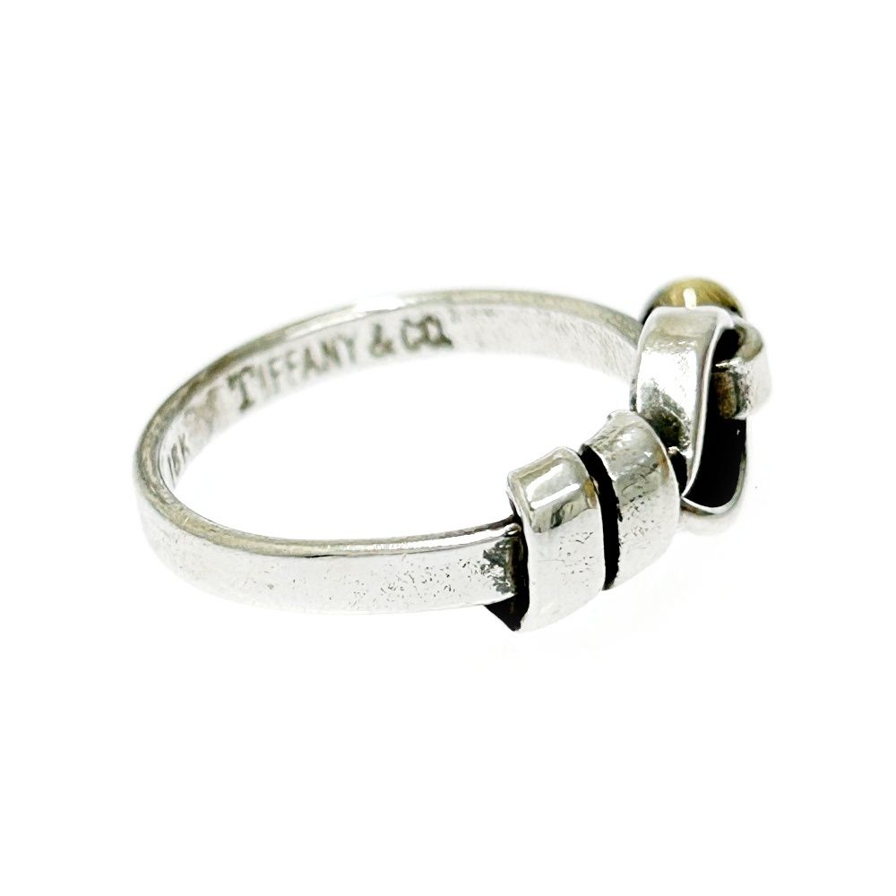 TIFFANY&Co. 【箱付き】 TIFFANY&Co. ティファニー シルバー ゴールド フラットワイヤーリング 2.8g STERLING/18K刻印 258112 リング・指輪
