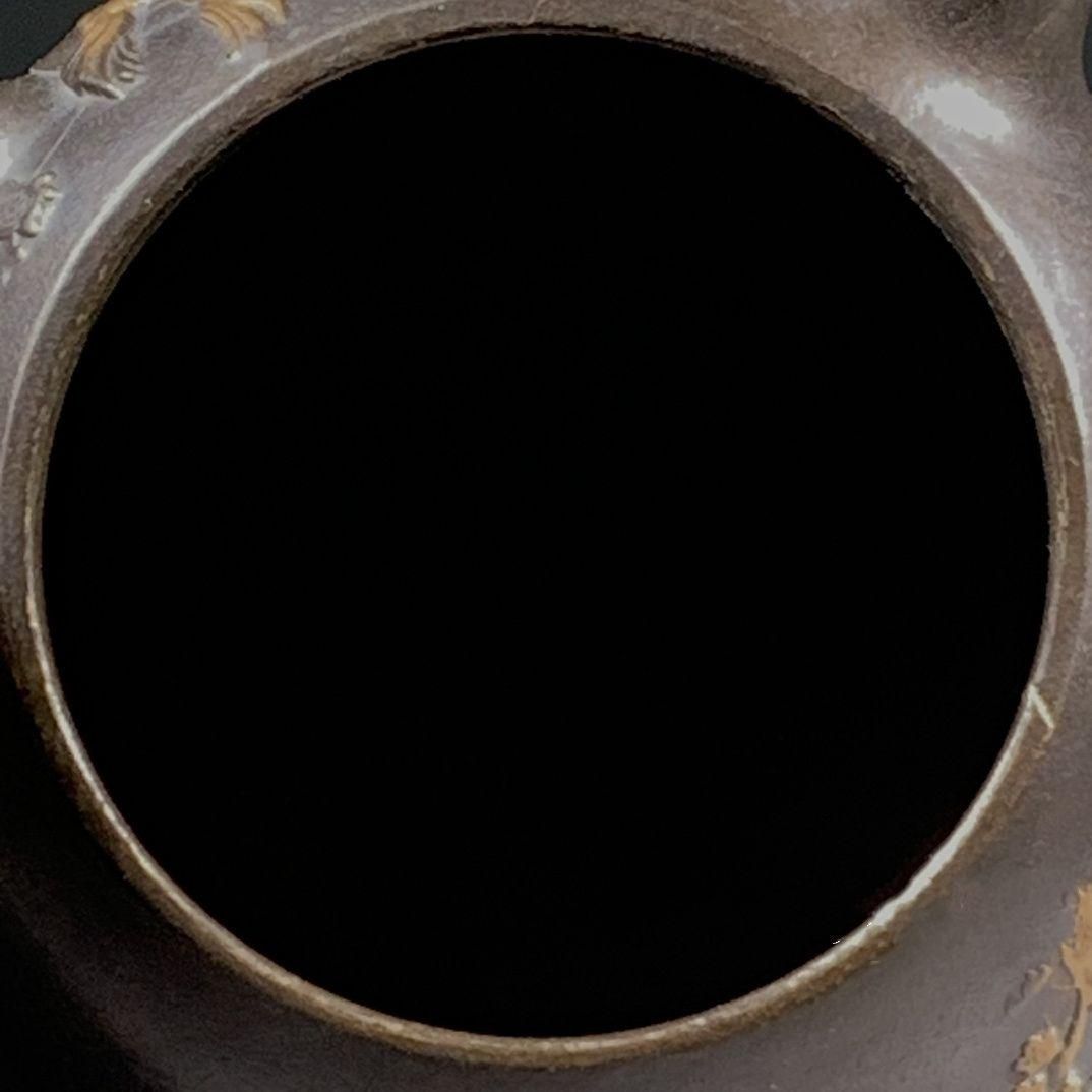 銅 細工 レリーフ歳寒三友松竹梅長把水筒 茶器 茶道具工芸品 美術品