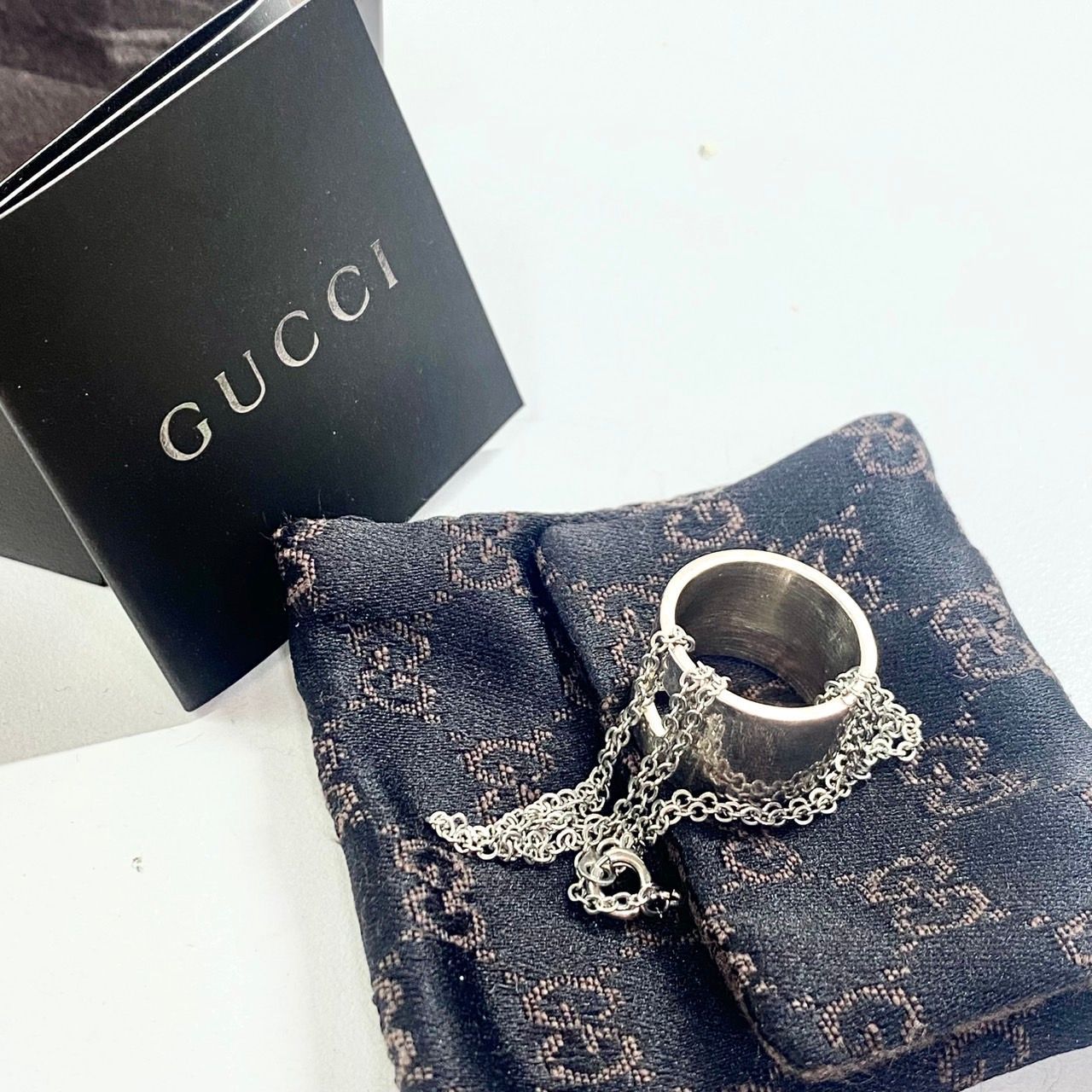 専用⭐︎[新品仕上済] GUCCI シルバー925 リングネックレス 中古品】GUCCI グッチ シルバー リング ネックレス 925