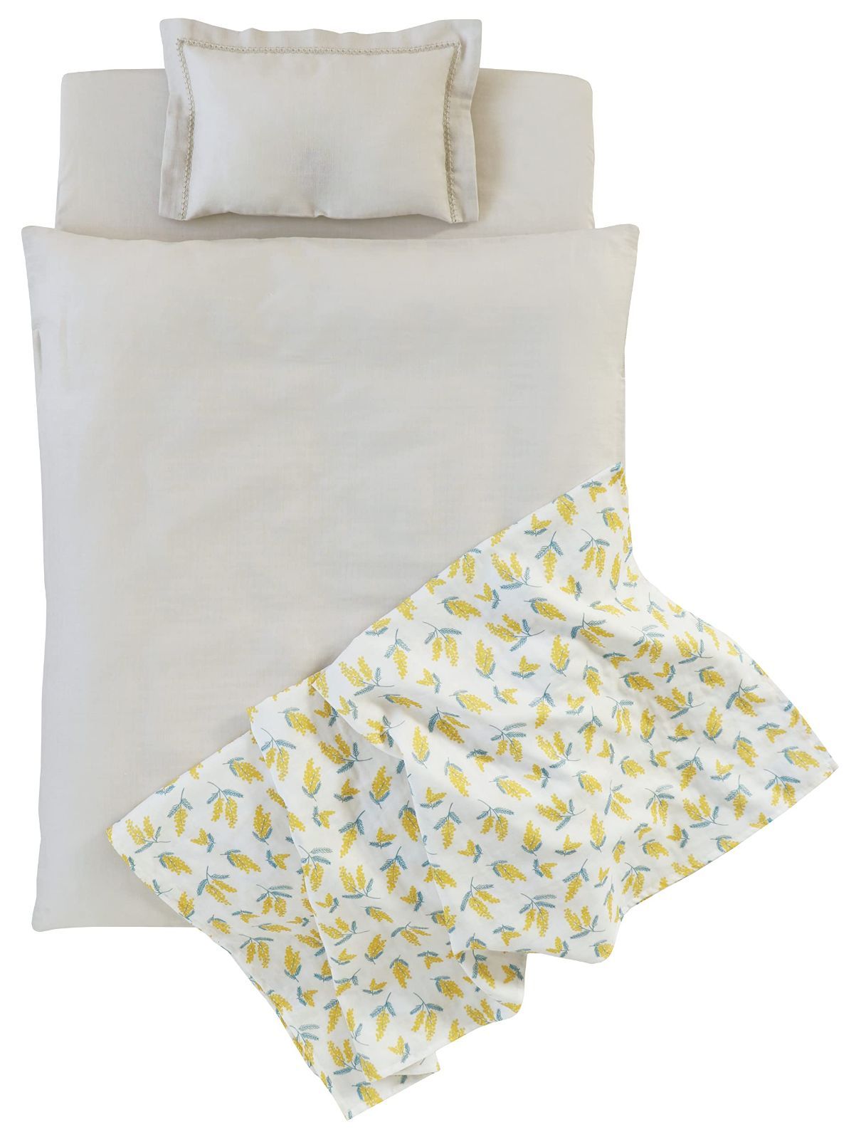 数量 1406-9998-51 スモークベージュ×ミモザ ベビー布団 70×85 サンデシカ