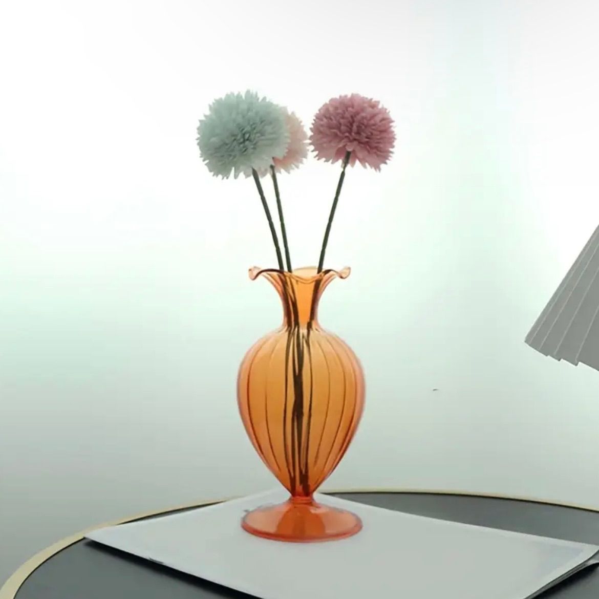 フェントン Fenton クランベリー　ビーデッドメロン　フリル　フラワーベース フェントン クランベリー ビーデッドメロン フリル フラワーベース