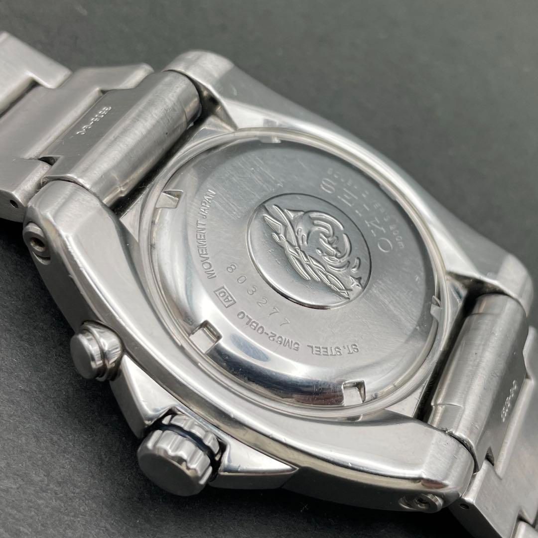 二次電池交換済】SEIKO キネティック 5M62-0BL0 ペプシベゼル KINETIC