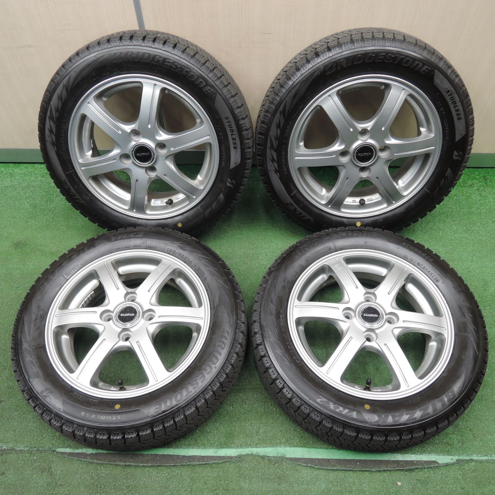 送料無料* バリ溝！22年！キレイ！ほぼ10分☆スタッドレス 155/65R14 ブリヂストン ブリザック VRX2 BALMINUM バルミナ  14インチ PCD100/4H☆4021602NJス - メルカリ