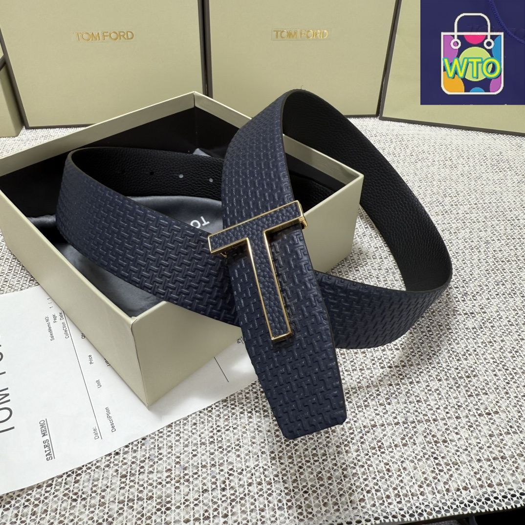 今日特価】Tom Ford トムフォード ダブルフェイスレザーベルト-1