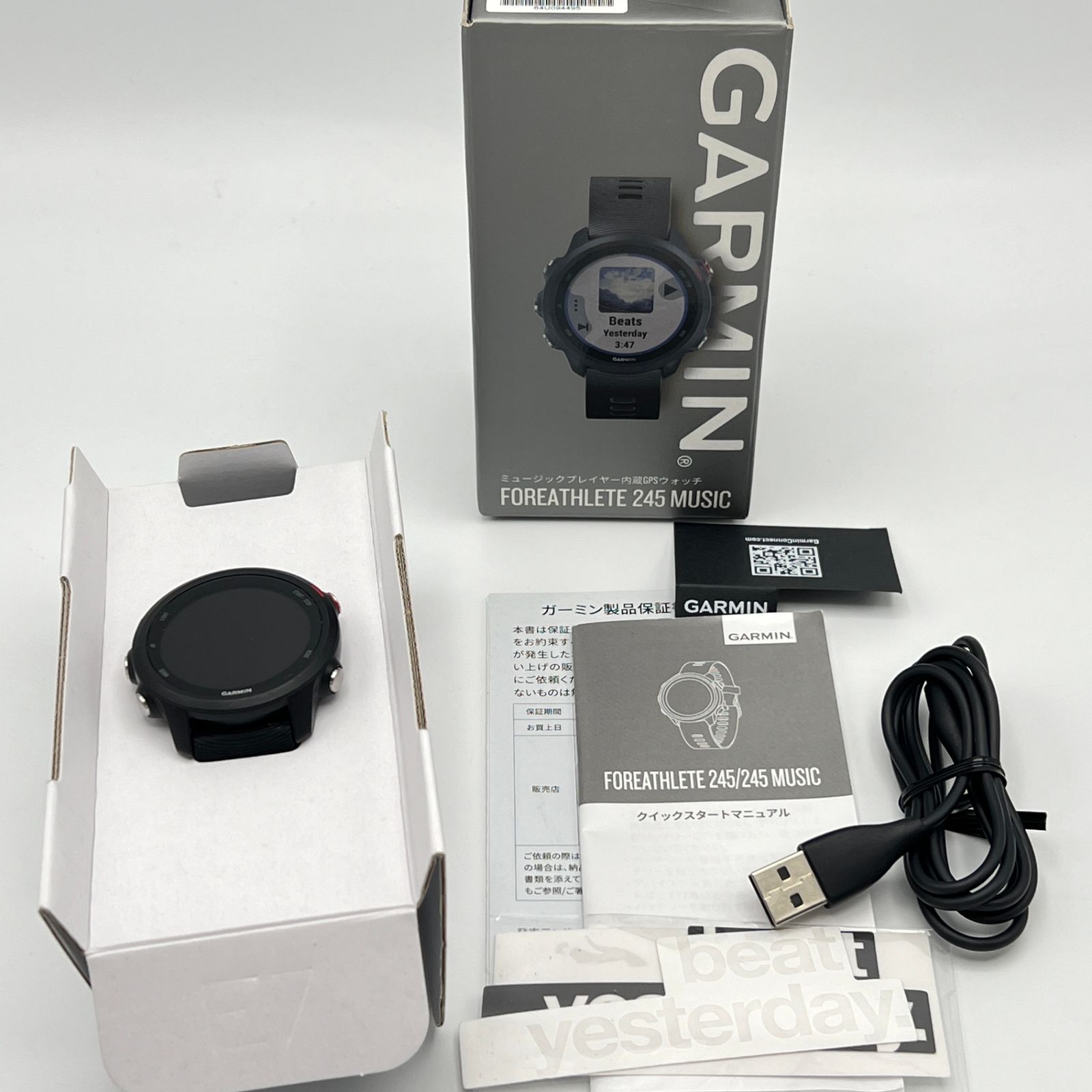 美品】GARMIN ForeAthlete 245 Music Black Red 010-02120-70