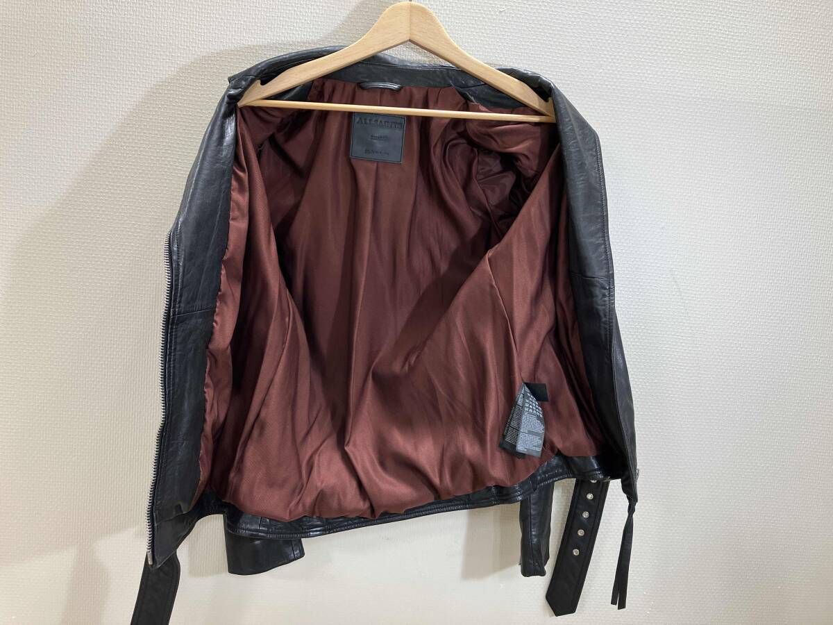 ALL SAINTS ダブルライダース ライダース レザージャケット 革ジャン シープレザー アウター 黒 S SIROKUMA-CORPORATION_COM