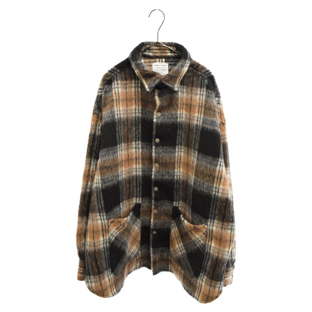 【お値下げ中】ダンケシェーン チェックシャツ ブラック ダメージチェック DANKE SCHON シャツ DankeSchon/ダンケシェーン/PIGMENT DAMAGE