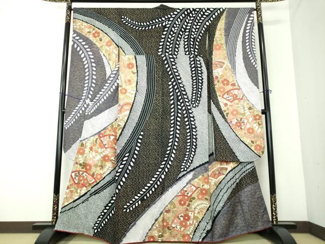 平和屋着物○豪華振袖 絞り 地紙花文 金彩 鈴乃屋扱い 正絹 逸品