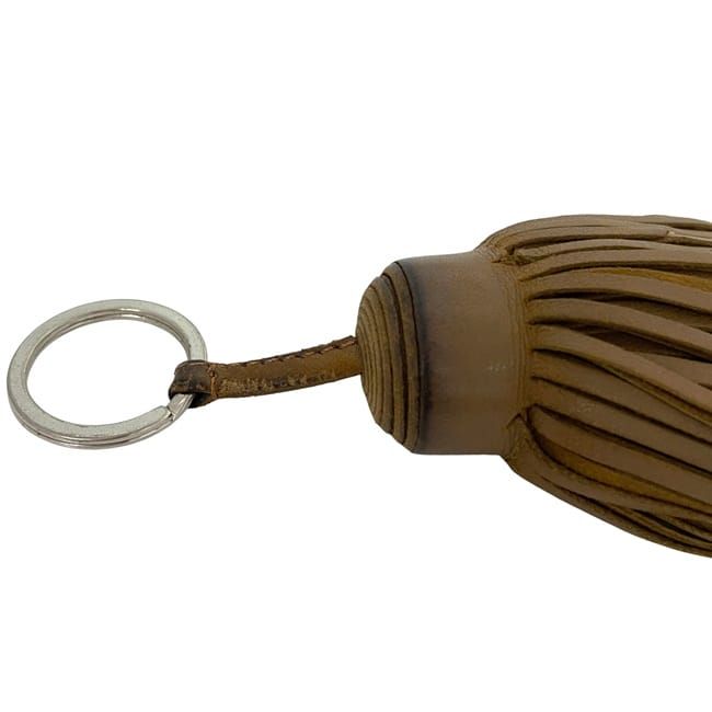 エルメス、 カルメン、ブラウンレザー タッセルキーホルダー 最終価格 HERMES（エルメス） キーリング Carmen カルメン レディース