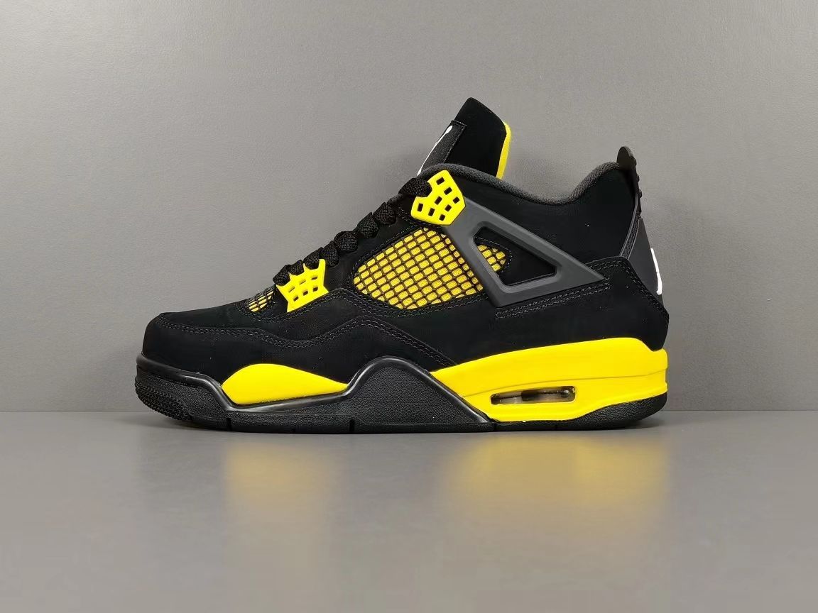 Air Jordan 4 Retro Thunder Sneakers per Uomo - Black/White-Tour Yellow