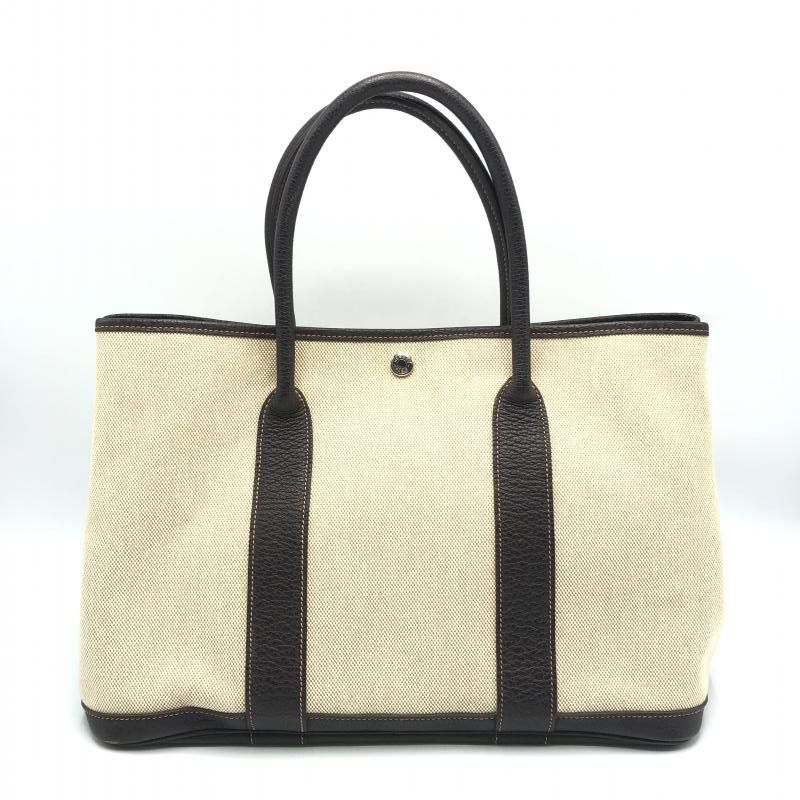 【中古】HERMES ガーデンパーティPM ブラウン エルメス I刻印[10]