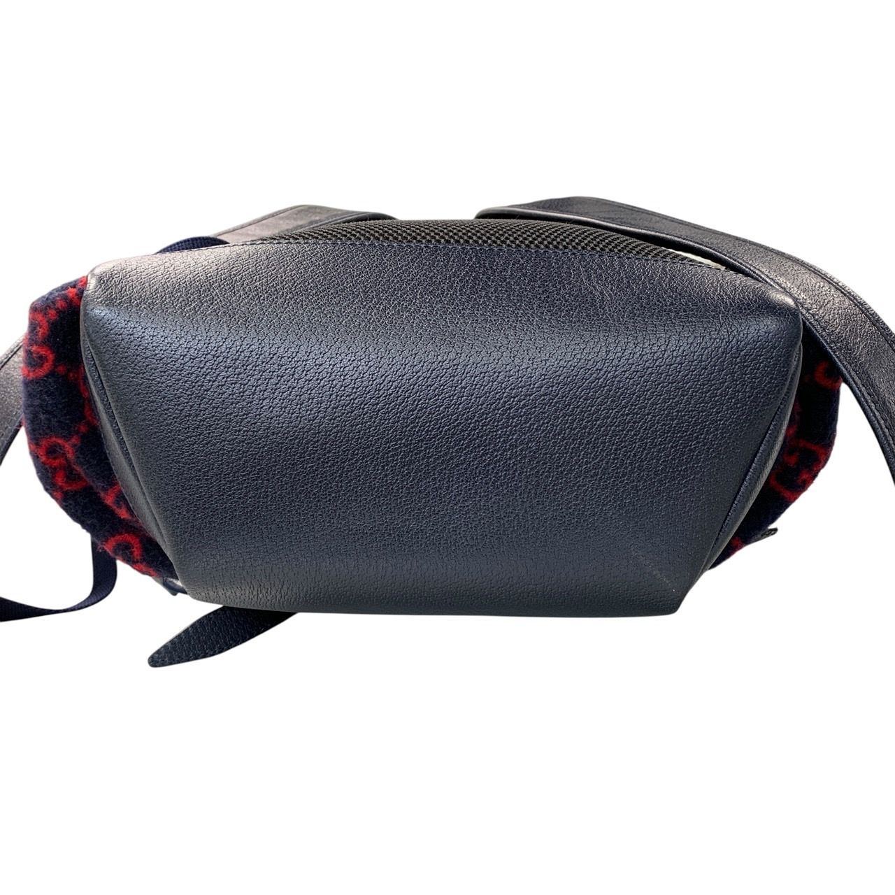 Gucci リュック 赤/紺 ウール/レザー Gucci リュック 赤/紺 ウール/レザー