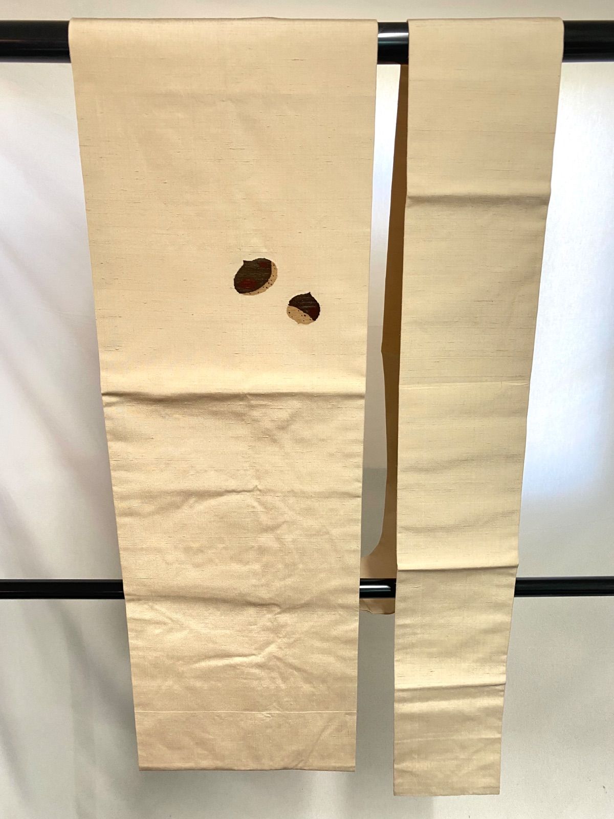 帯 桝屋高尾 名古屋帯 紬 正絹 栗 本染 草木染め 玉ねぎ 玉葱染め 着物 和装 OBI50