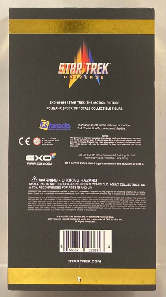 EXO-6 ONE SIXTH SCALE MUSEUM GRADE COLLECTIBLE FIGURE STAR TREK THE MOTION PICTURES KOLINAHR SPOCK