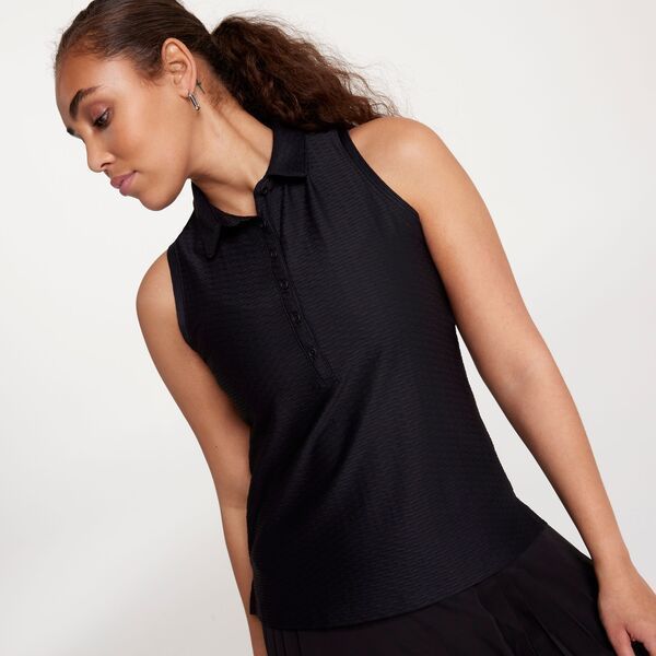 キャリー レディース ポロシャツ トップス CALIA Women s Renew Sleeveless Golf Polo Pure Black